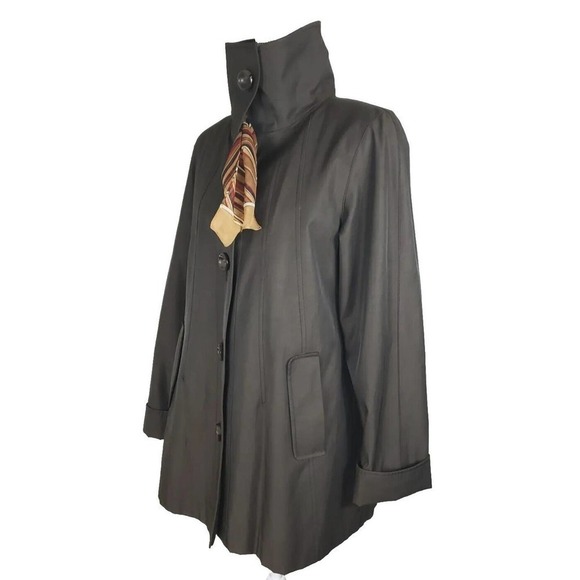 Gallery ~Woman Size M~ Chocolate/Brown Trench Coat All Season Button-Up, Lining - Picture 11 of 14